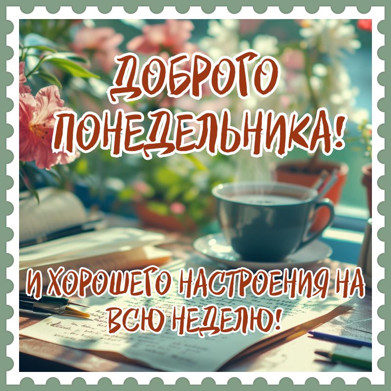 Открытка Доброе утро! Легкого понедельника! Удачной недели!