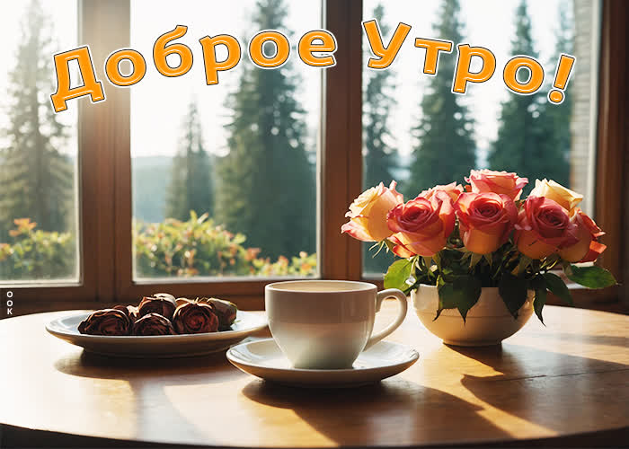 Доброе утро! Открытка с ароматом кофе 