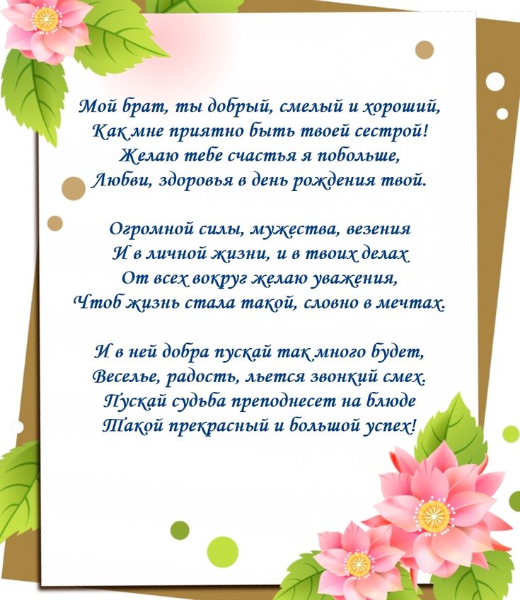 СУПЕР ПОЗДРАВЛЕНИЕ С ДНЕМ РОЖДЕНИЯ, БРАТ! 🌺Песня! Желаю 