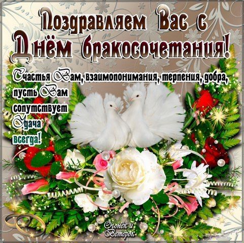 Совет да любовь! Лучшие пожелания в день свадьбы