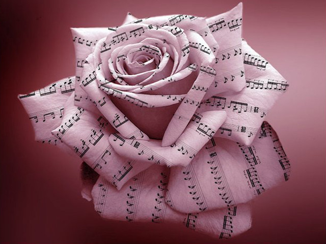 225 Flowers Treble Clef Stock Photos