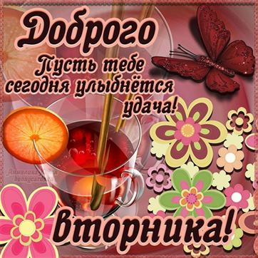 Открытки Доброе Утро Вторника